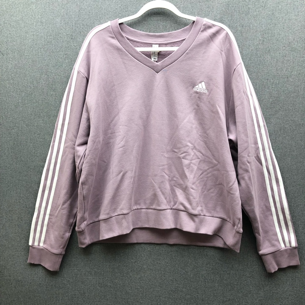 Adidas Women’s Light Purple V-Neck Sweatshirt Size 2XL